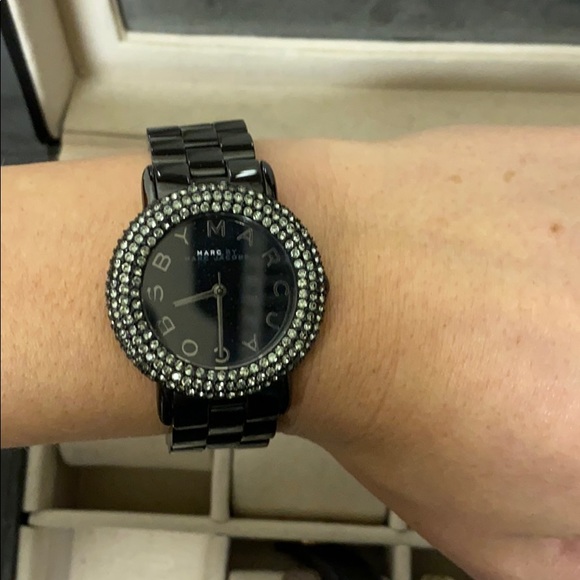 Marc by Marc Jacobs Black Watch with Crystals main image 4
